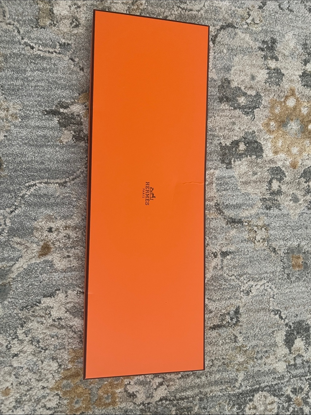 Hermes Orange Gift Box with Black Branded Ribbon